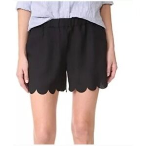 Madewell Womens XL Black Scalloped Hem Elastic‎ Waist Casual Shorts Sz XL